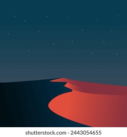 Ilustración de diseño plano de noche en el desierto para Laylat Al Qadr