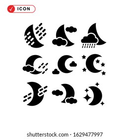 night time icon or logo isolated sign symbol vector illustration - Collection of high quality black style vector icons
