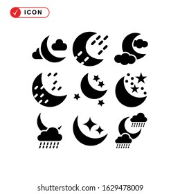night time icon or logo isolated sign symbol vector illustration - Collection of high quality black style vector icons
