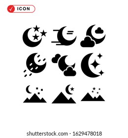 night time icon or logo isolated sign symbol vector illustration - Collection of high quality black style vector icons
