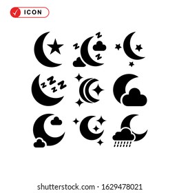 night time icon or logo isolated sign symbol vector illustration - Collection of high quality black style vector icons
