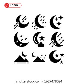 night time icon or logo isolated sign symbol vector illustration - Collection of high quality black style vector icons
