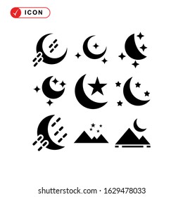 night time icon or logo isolated sign symbol vector illustration - Collection of high quality black style vector icons
