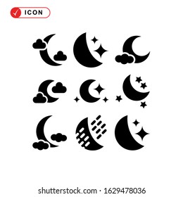 night time icon or logo isolated sign symbol vector illustration - Collection of high quality black style vector icons
