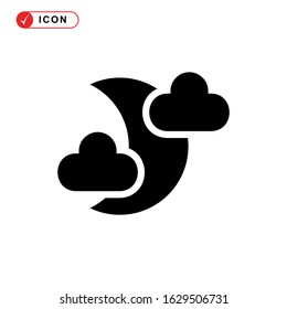 night time icon or logo isolated sign symbol vector illustration - high quality black style vector icons
