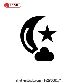night time icon or logo isolated sign symbol vector illustration - high quality black style vector icons
