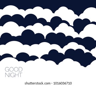 Night time sky background. Good night. Conceptual idea. Vector illustration EPS 8