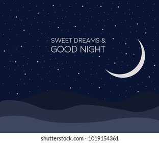 Night time sky background. Good night. Conceptual idea. Vector Illustration eps8