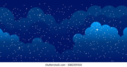 Night time sky background. Good night. Conceptual idea. Vector illustration