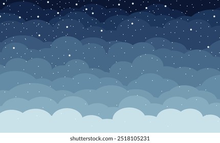 Fondo de cielo nocturno. Buenas noches. Idea conceptual. Ilustración vectorial