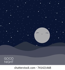 Night time sky background. Good night. Conceptual idea. 