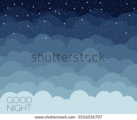 Night time sky background. Good night. Conceptual idea. Vector illustration EPS 8