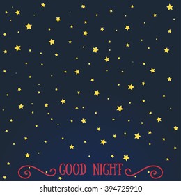 Night time sky, good night vector illustration.
