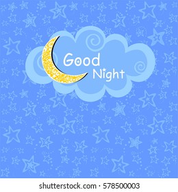 Night time sky. Good night. vector illustration.