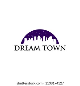 night town vector logo icon