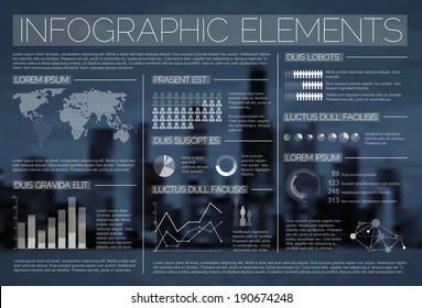 Night transparent Vector set of Infographic elements for your documents and reports