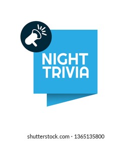 night trivia isolated speech bubble