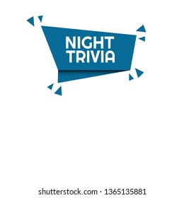 night trivia isolated speech bubble