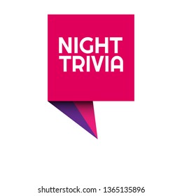 night trivia isolated speech bubble