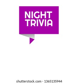 night trivia isolated speech bubble