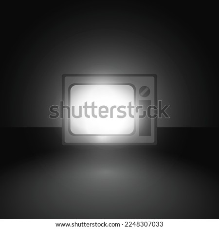 night TV screen light in a dark room