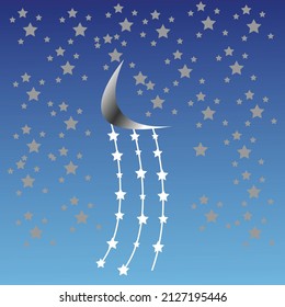 Night Vector Design. Hand drawn vector . Illustration with slogan for print.