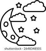 Night vector icon. Can be used for printing, mobile and web applications.