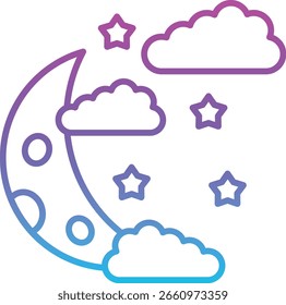 Night vector icon. Can be used for printing, mobile and web applications.
