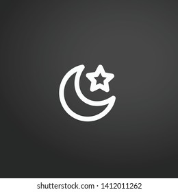 Night vector icon. Night concept stroke symbol design. Thin graphic elements vector illustration, outline pattern for your web site design, logo, UI. EPS 10.