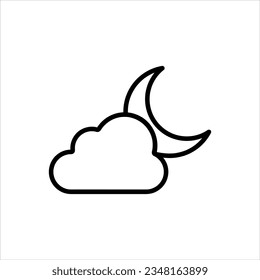 Icono vectorial nocturno ilustración plana en fondo blanco.