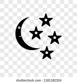 Night vector icon isolated on transparent background, Night logo concept