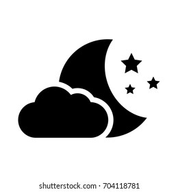 Night vector icon isolated on white background