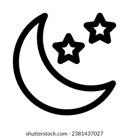 night vector icon on white background