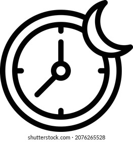 ilustración nocturna vectorial en un fondo transparente. Símbolos de calidad premium. Icono vectorial de trazo para el concepto y diseño gráfico.