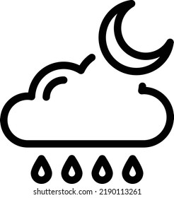 ilustración nocturna vectorial en un fondo transparente. Símbolos de calidad superior. Iconos vectoriales de línea delgada para el diseño de conceptos y gráficos.