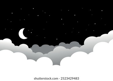 night vector illustration of the sky