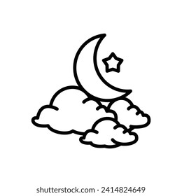 Night Vector Line Icon Design