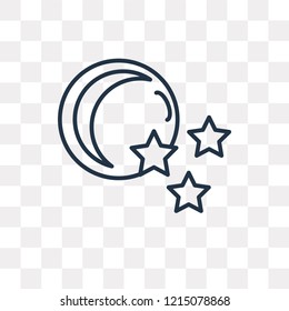 Night vector outline icon isolated on transparent background, high quality linear Night transparency concept can be used web and mobile