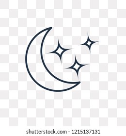 Night vector outline icon isolated on transparent background, high quality linear Night transparency concept can be used web and mobile