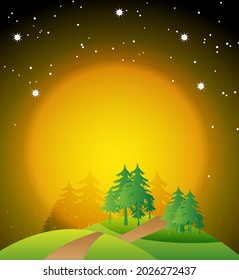 night view above the hill