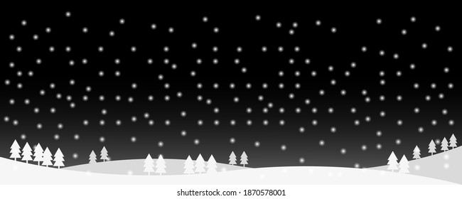 night view during snowfall for background