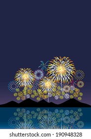 Night view and fireworks