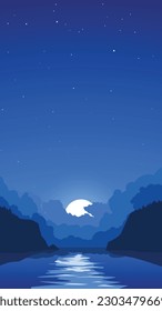 a night view on moon in clouds