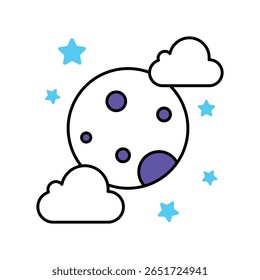 Night View Vector Filled outline illustration style icon. EPS 10 file
