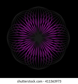 Night violet flower. Vector 