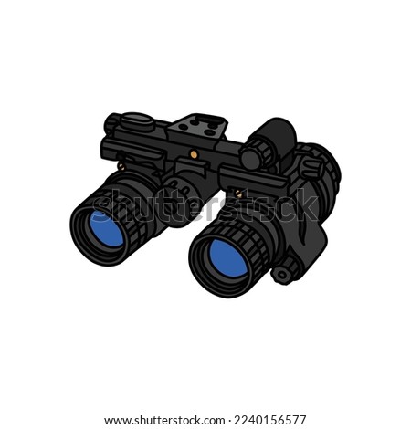 night vision binoculars doodle icon, vector illustration