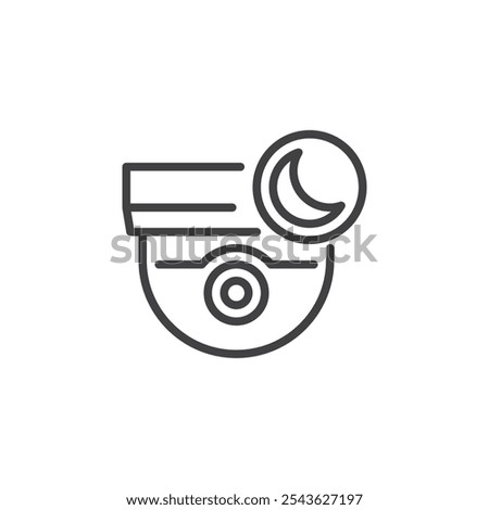 Night Vision Camera line icon. linear style sign for mobile concept and web design. Night monitoring camera outline vector icon. Symbol, logo illustration. Vector graphics