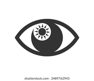 Night vision graphic icon. Eye sign isolated on white background. Vector illustration