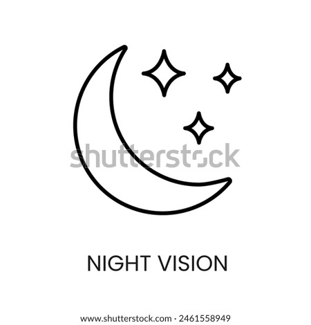 Night vision line vector icon with editable stroke for placement on cctv camera system packaging