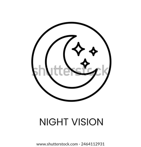 Night vision line vector icon with editable stroke for placement on cctv camera system packaging